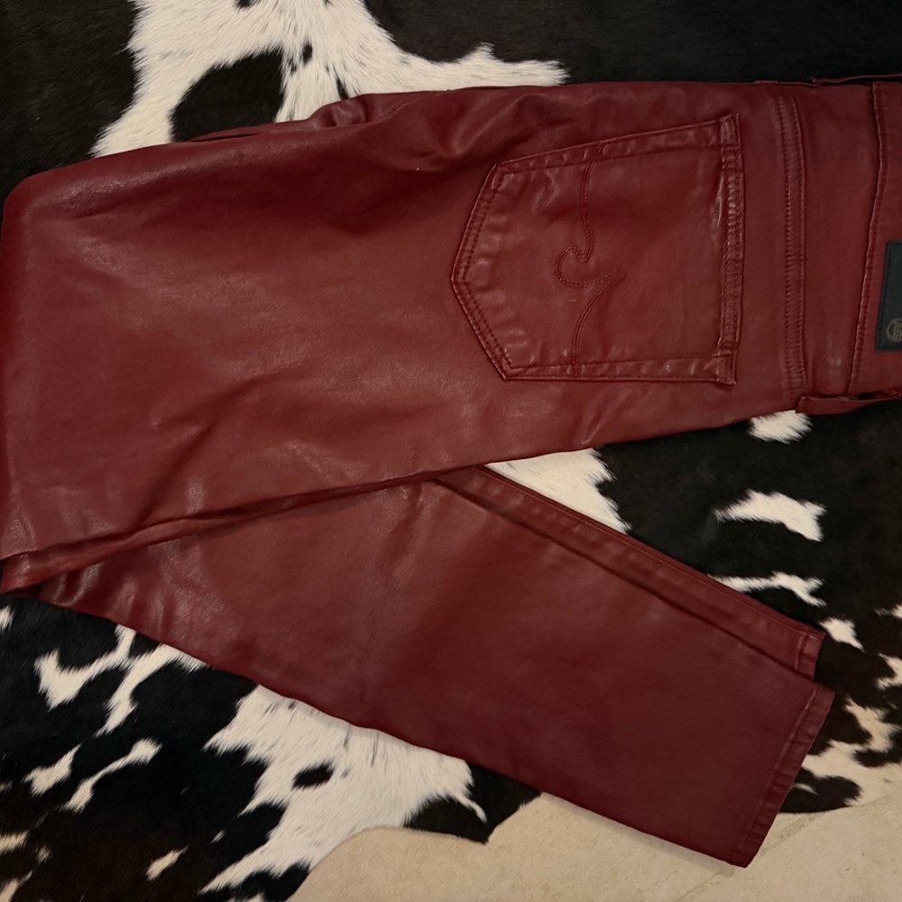 Ag Adriano Goldschmied Women's Skinny Jeans in Deep Burgundy - Picture 4 of 7